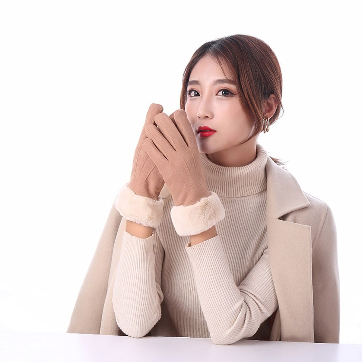 BLWOENS - Guantes de abrigo de invierno para mujeres - Café