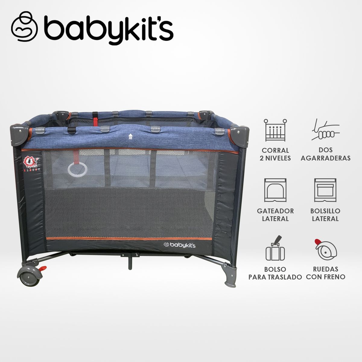 BABY KITS - Cuna Corral Relax Baby Kits Azul