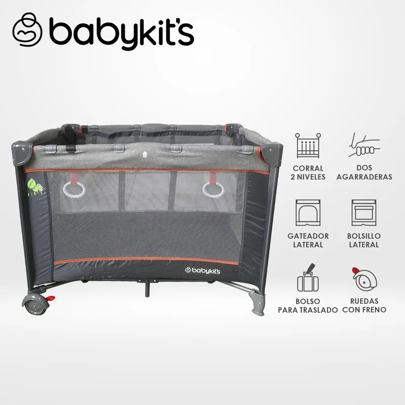 BABY KITS - Cuna Corral Relax Baby Kits Gris