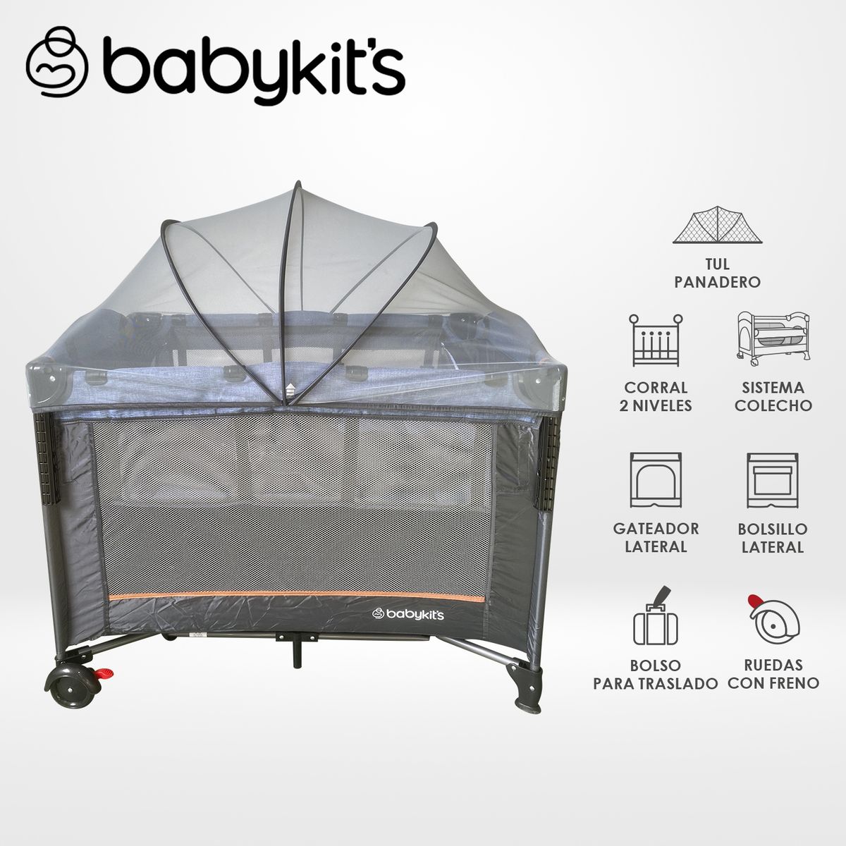 BABY KITS - Cuna Corral Baby Colecho Azul