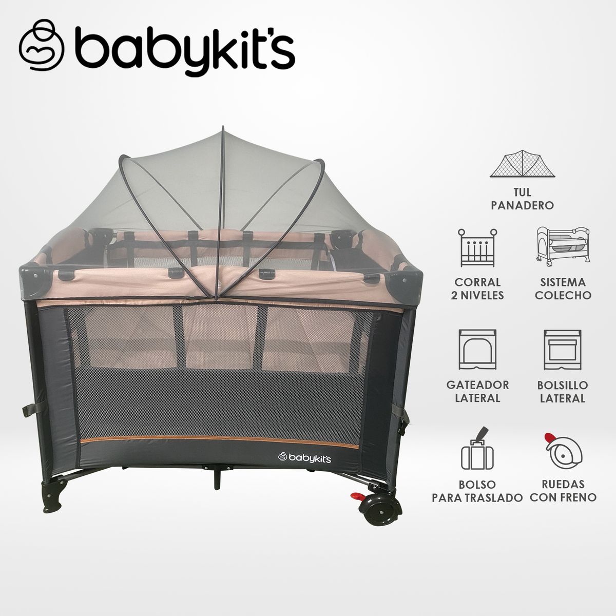 BABY KITS - Cuna Corral Baby Colecho Rosado