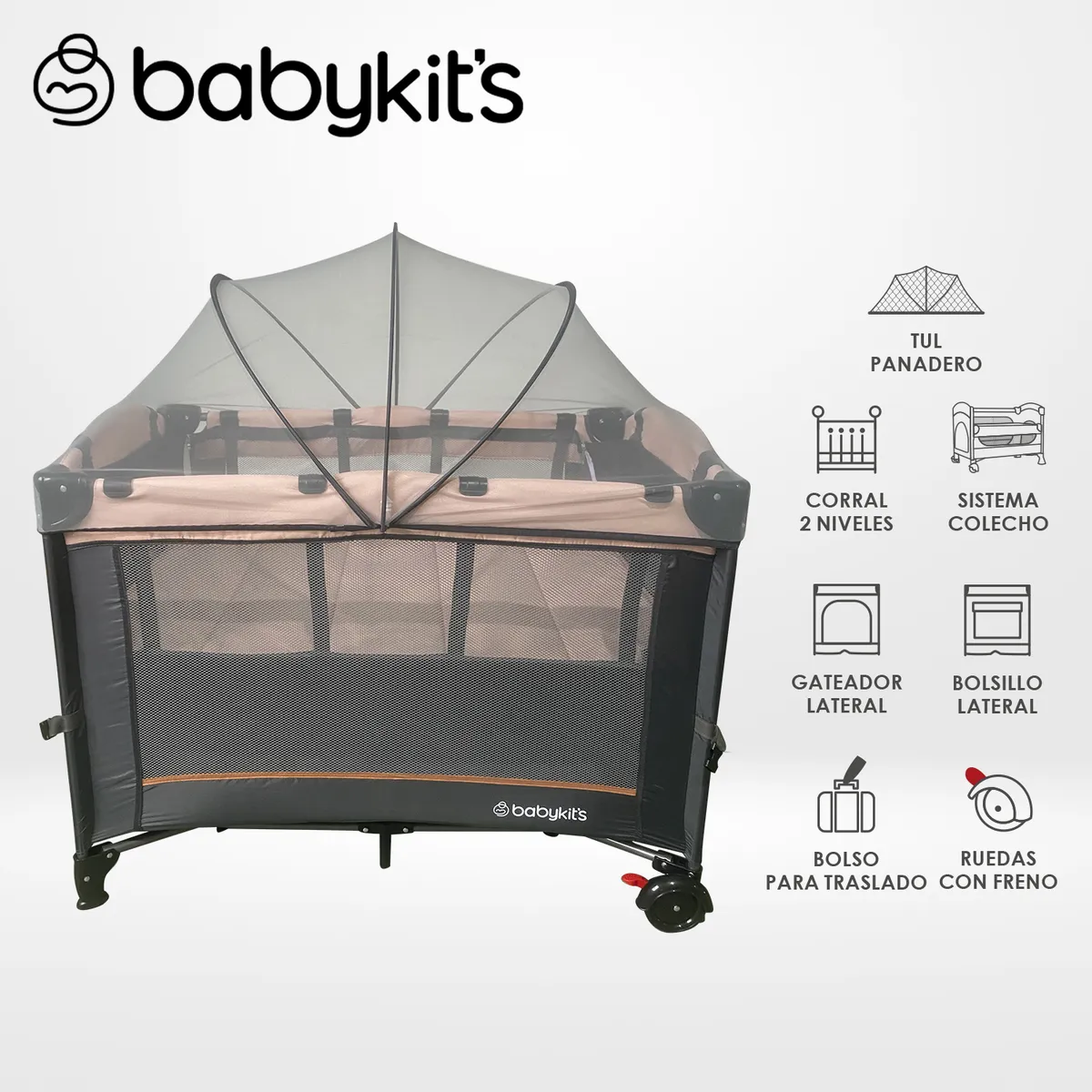 BABY KITS - Cuna Corral Baby Colecho Rosado