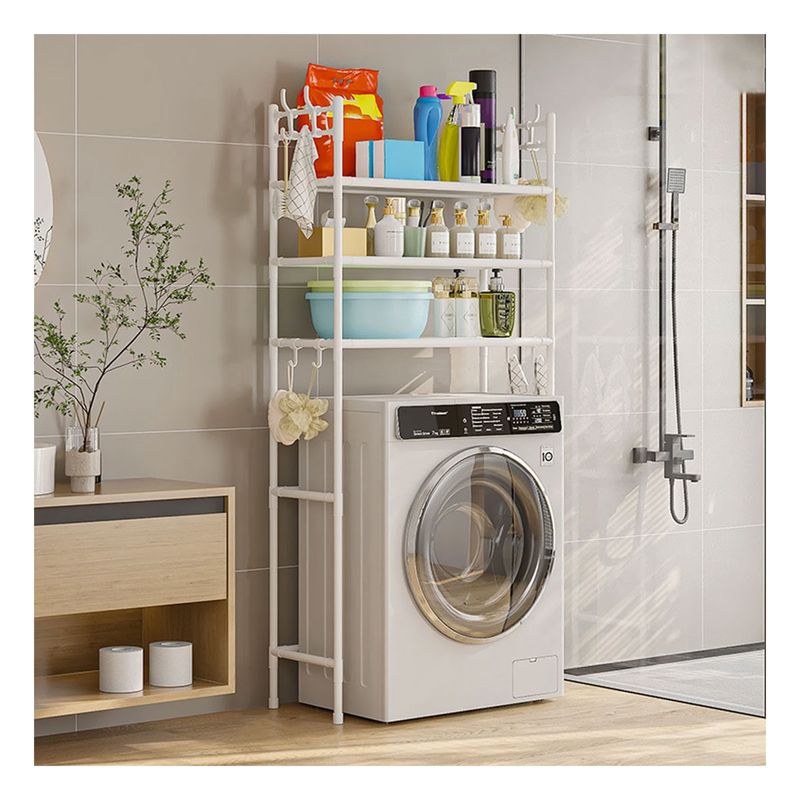 GRETAIL - Estante Organizador Lavadora Secadora Codos 3 Niveles Blanco