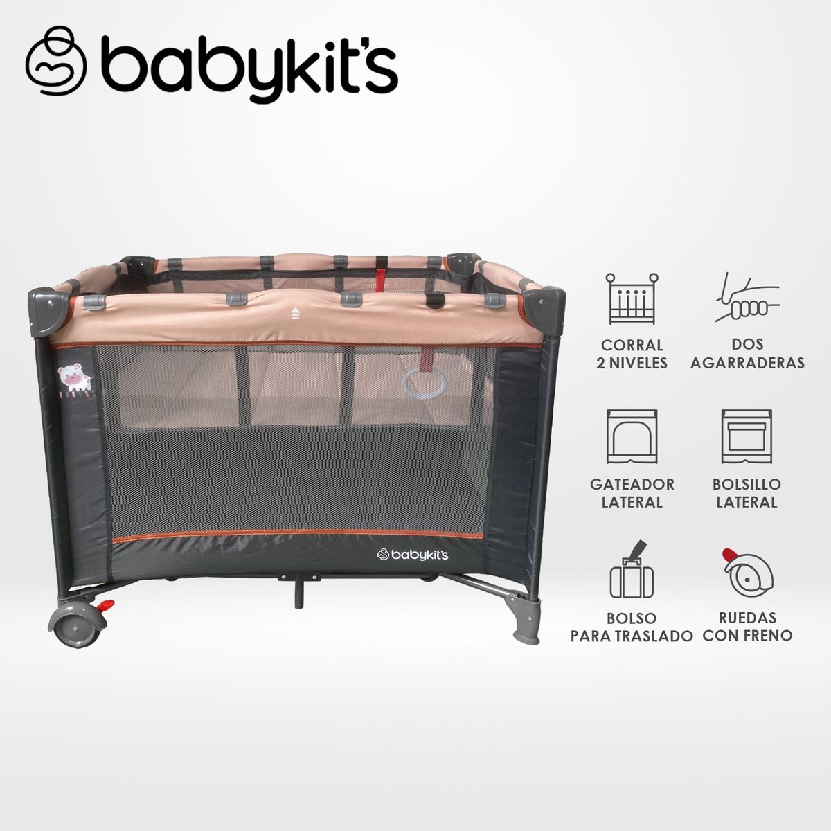 BABY KITS - Cuna Corral Relax Baby Kits Rosado