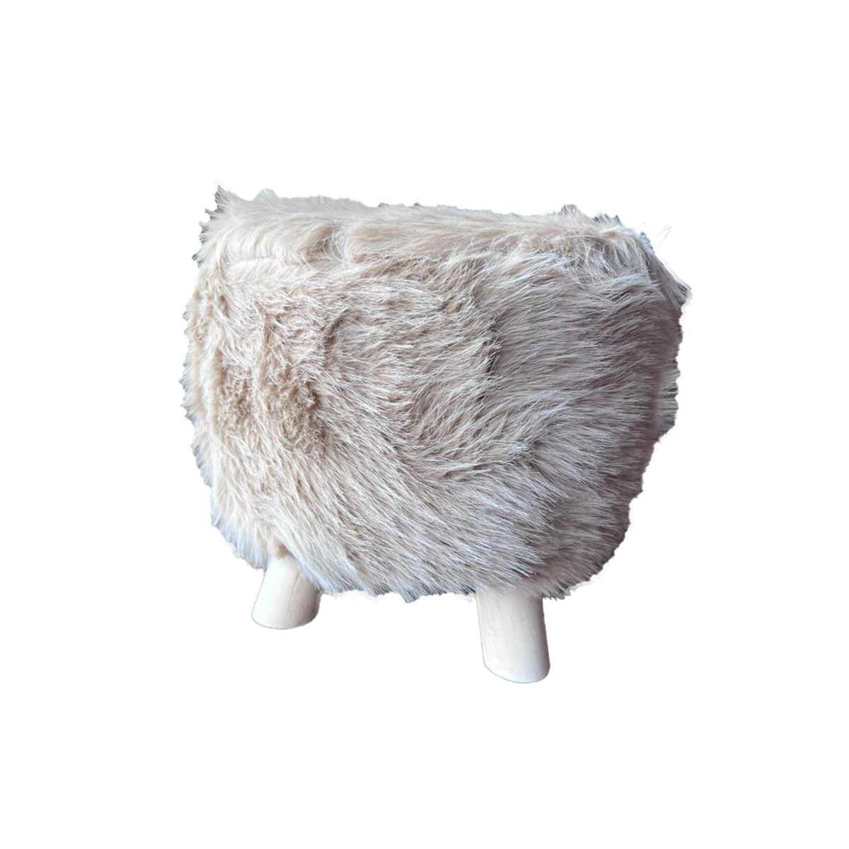 GRETAIL - Taburete Banquito Banco De Felpa Madera 30cm Marrón