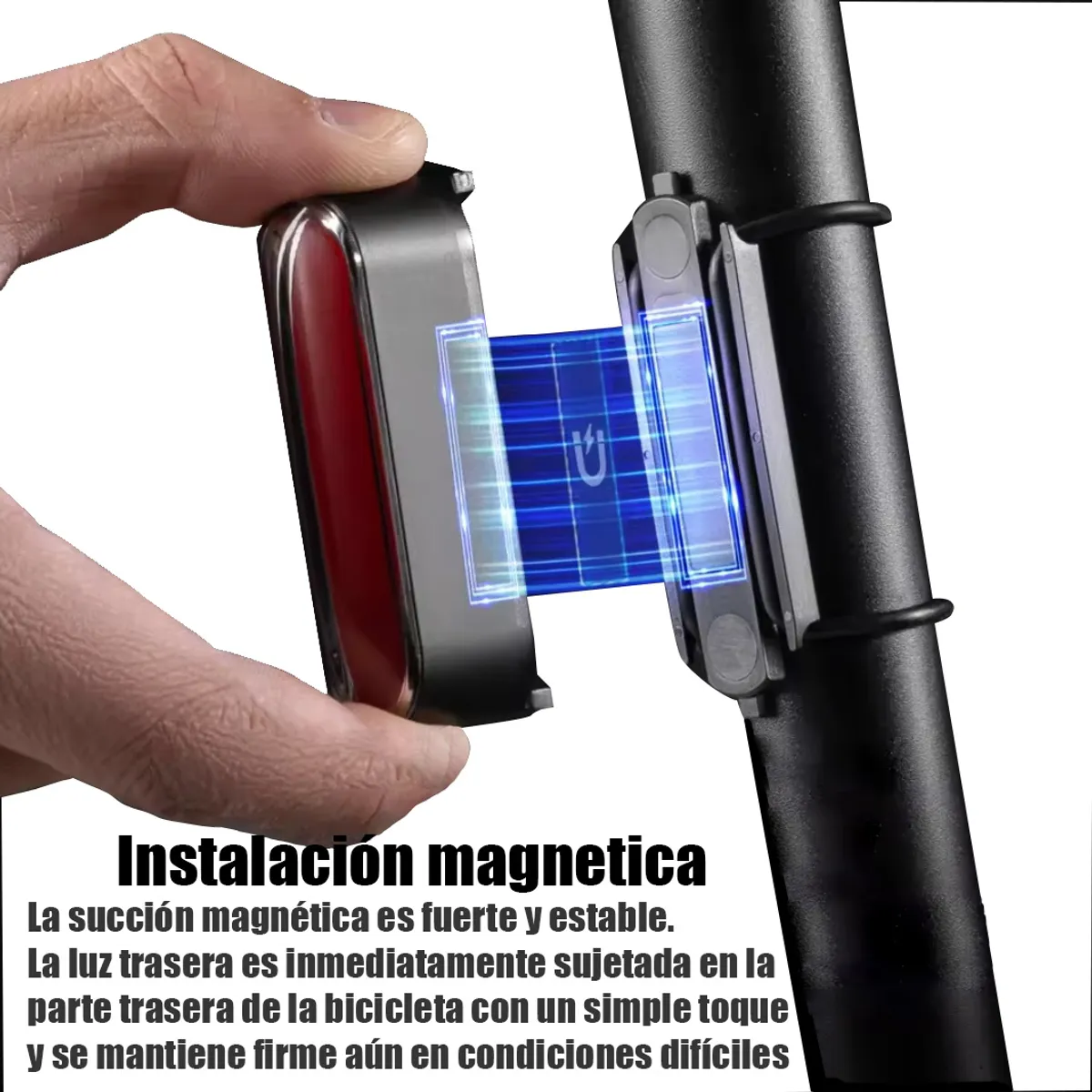 ROCKBROS - Luz Led Trasera Magnetica Con Sensor De Freno - Bicicleta