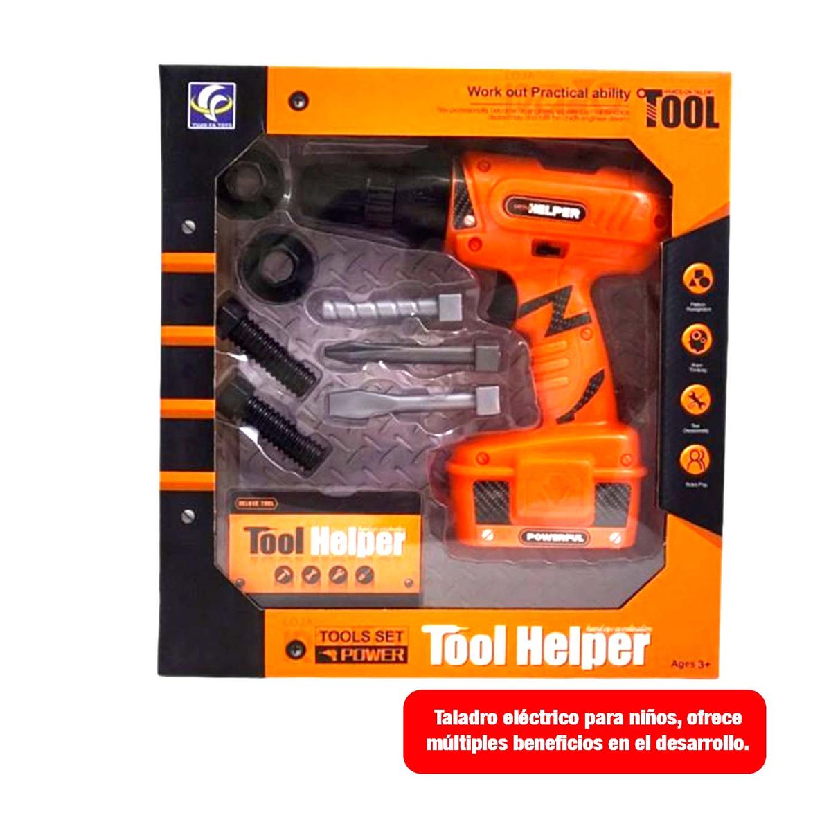 GENERICO - SET TALADRO DE JUGUETE CACCESORIOS PARA NIÑOS CONSTRUCTOR