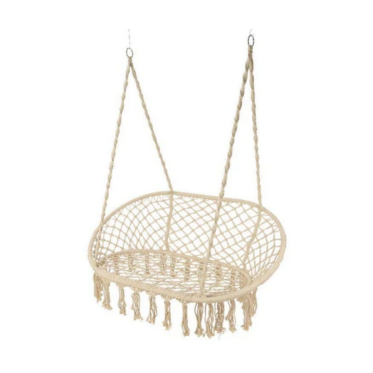 GENERICO - Silla Colgante Hamaca Doble Blanca Premium 120cm