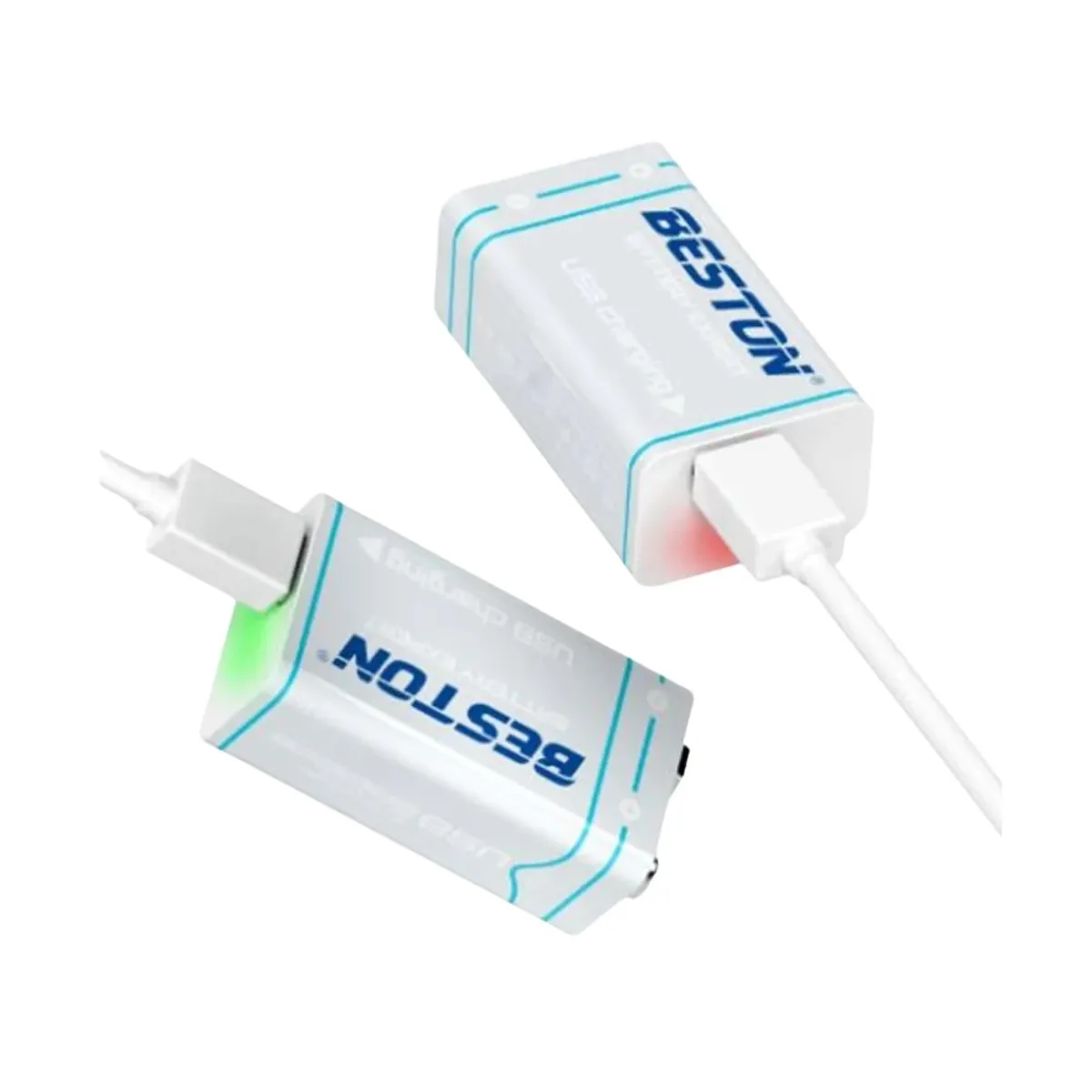 BESTON - Batería Recargable 9V Beston con Cable USB C