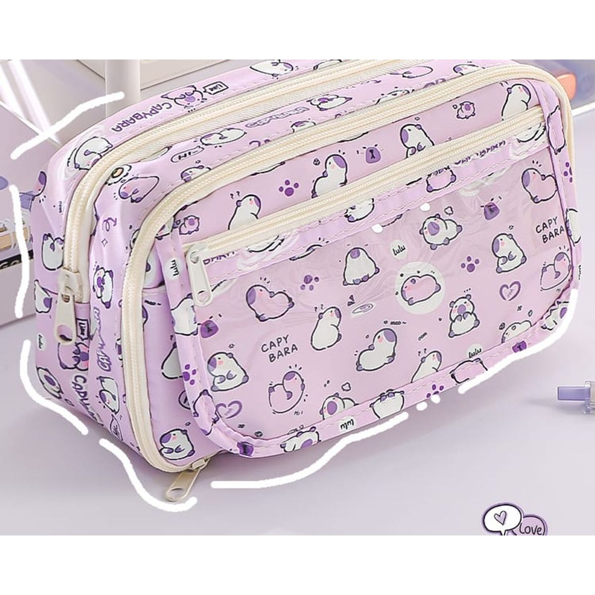 GENERICO - ESTUCHE - CARTUCHERA CAPIBARA COLOR PINK