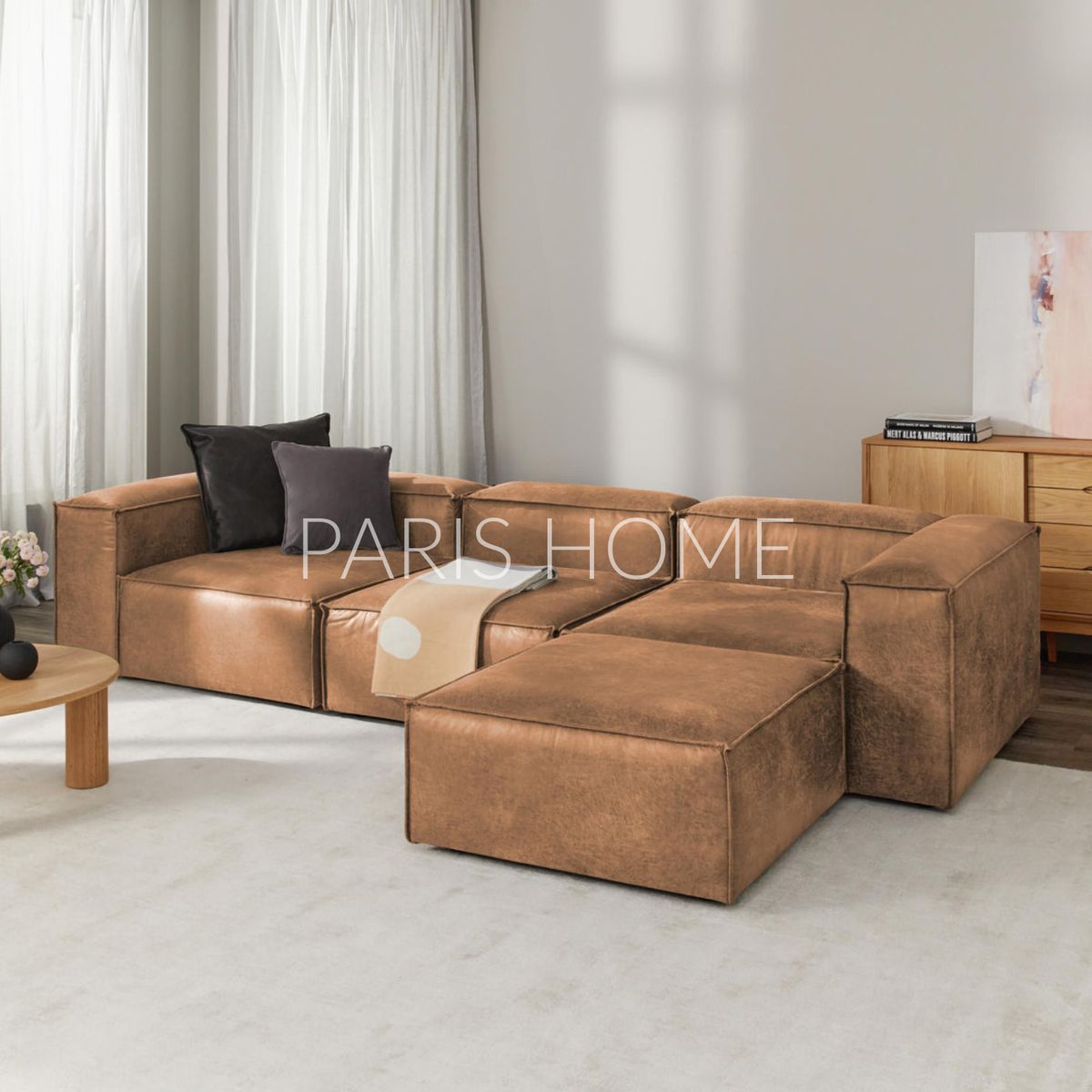 GENERICO - Banqueta Monarch Ultracuero - Marrón