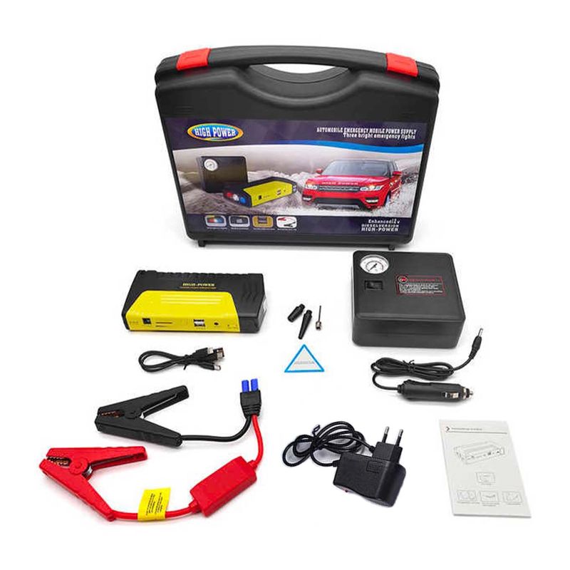GENERICO - ARRANCADOR DE BATERÍA INALÁMBRICO MULTIFUNCIÓN AUTO MOTO