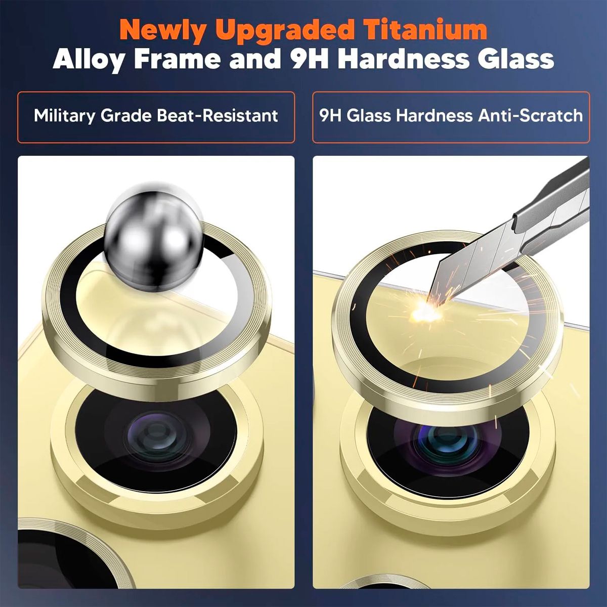 GENERICO - Protector de Lente Glass Individual Compatible con Galaxy S25 Ultra Dorado