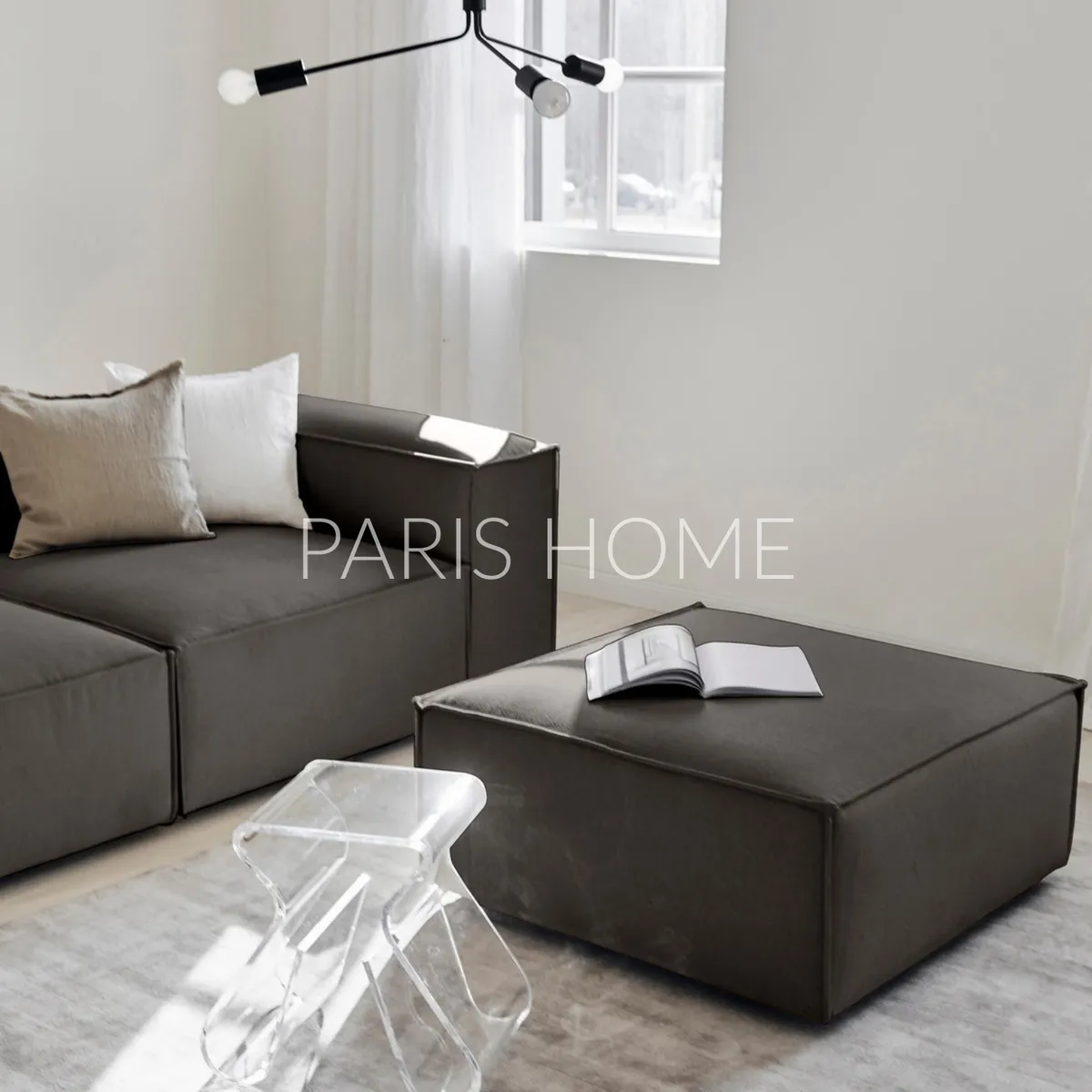 GENERICO - Banqueta Monarch Tejido - Gris Oscuro