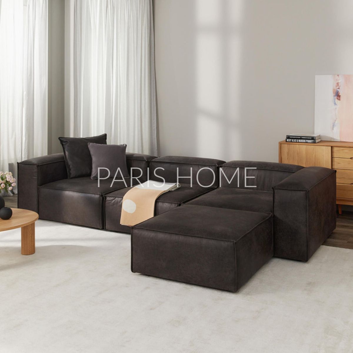 GENERICO - Banqueta Monarch Ultracuero - Taupe