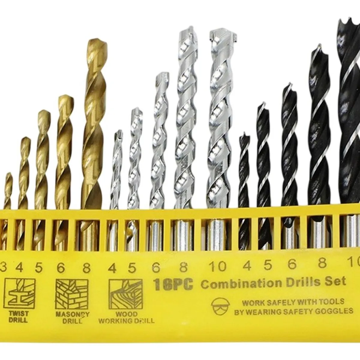 KAMASA - Juego De Brocas Kamasa Madera,Concreto y Metal 16 Pzs KM1065