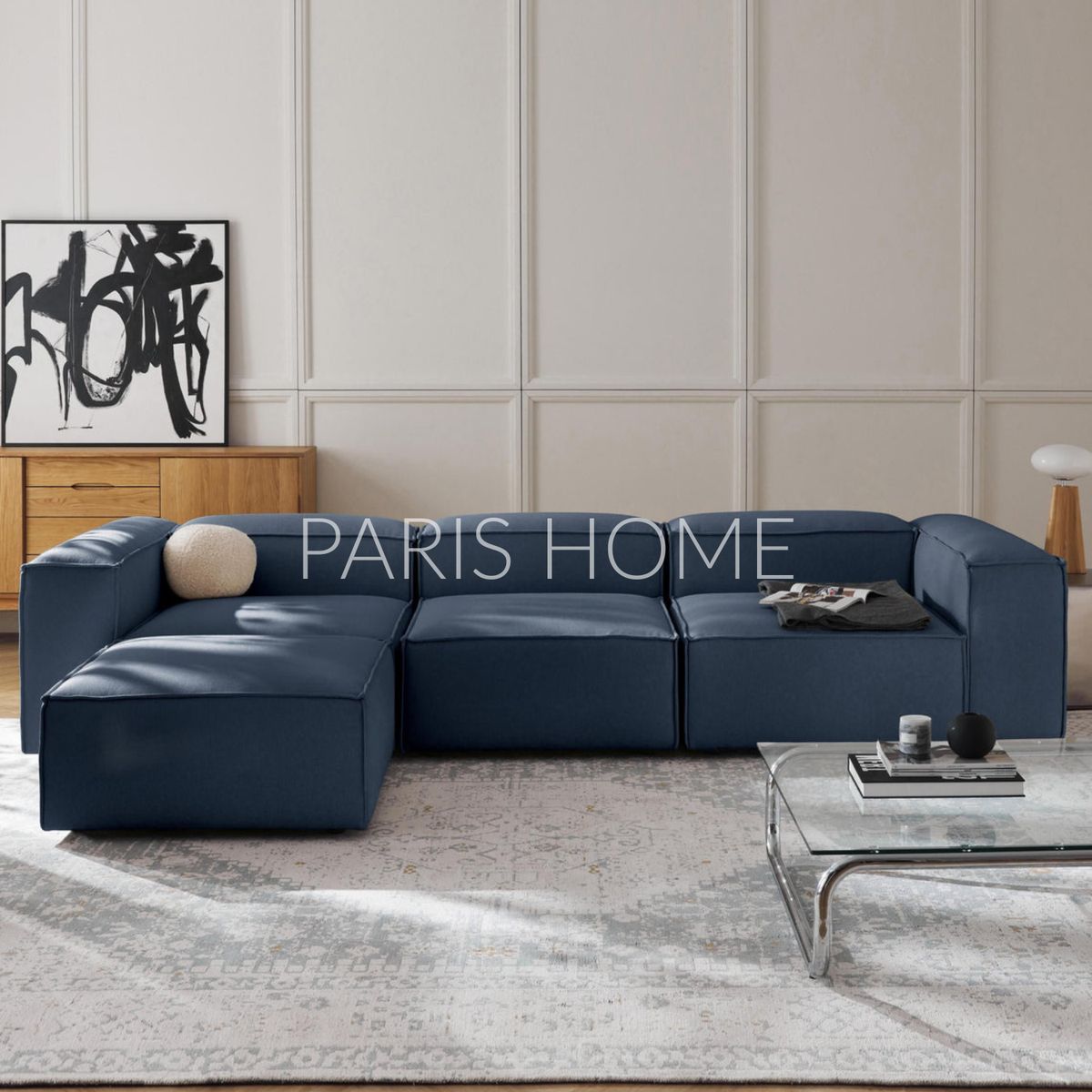 GENERICO - Banqueta Monarch Tejido - Azul Oscuro