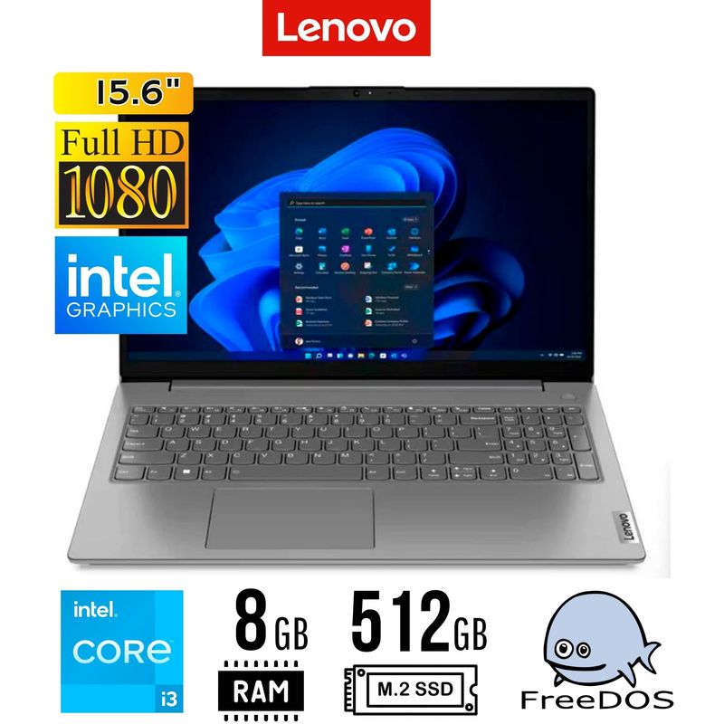 LENOVO - LAPTOP Lenovo V15 G4 IRU 156 FHD TN Core i3-1315U 8GB DDR4 512GB SSD FREEDOS
