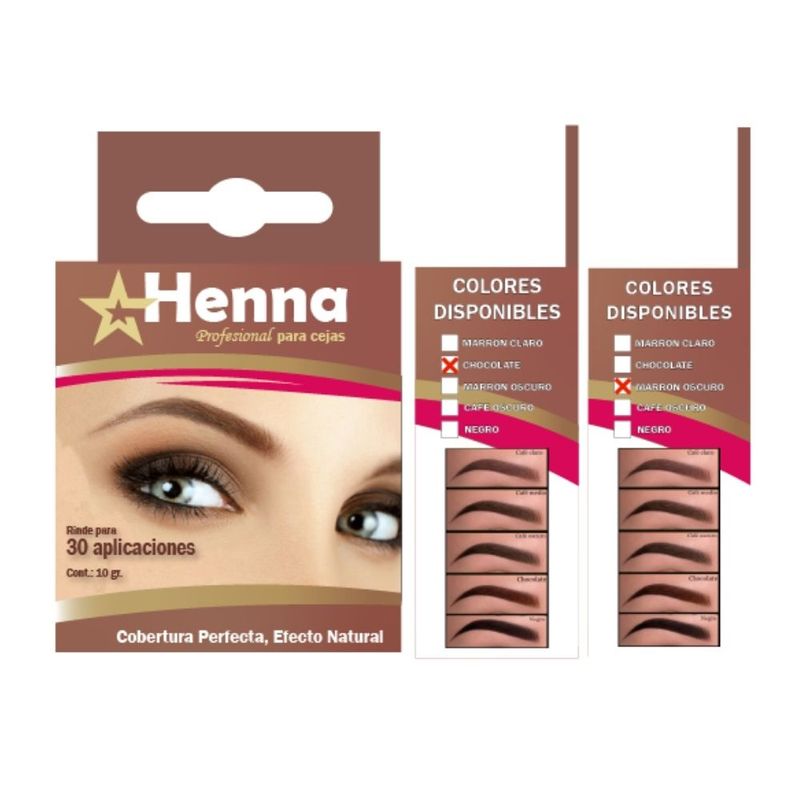 GENERICO - KIT DE 2 CEJAS CHOCOLATE + CEJAS MARRÓN OSCURO - HENNA