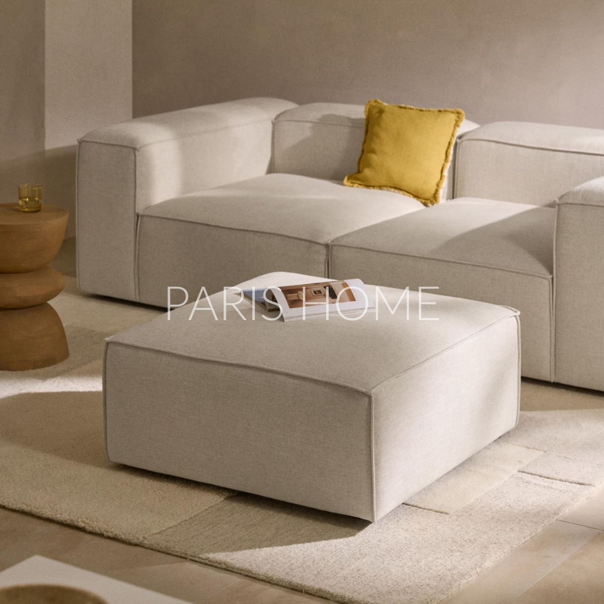 GENERICO - Banqueta Monarch Lino - Beige Claro