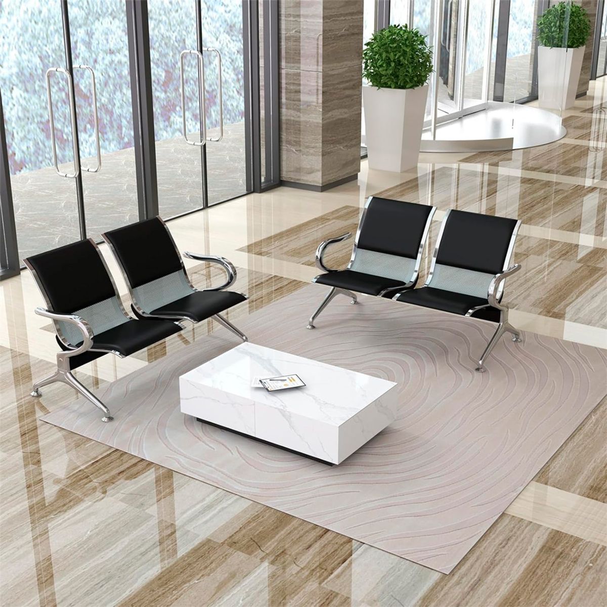 OFIDEAS - Tandem Butaca Aeropuerto Drimer Semi Tapiz 2 Cuerpos Ofideas