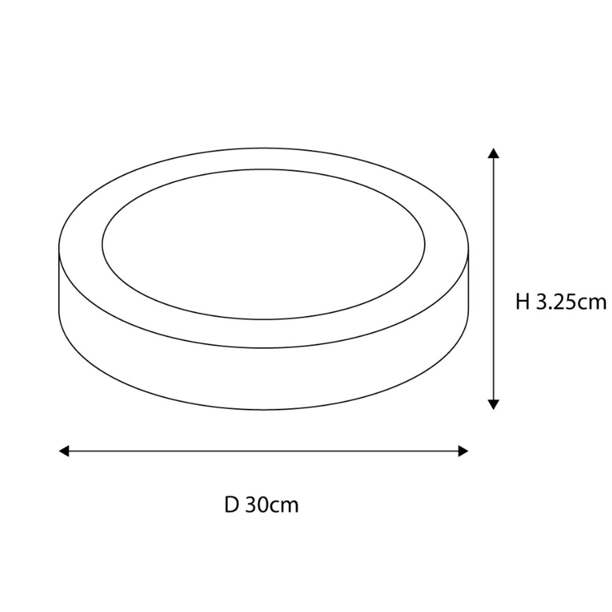 GENERICO - Panel Led Adosable 24W Luz Calida