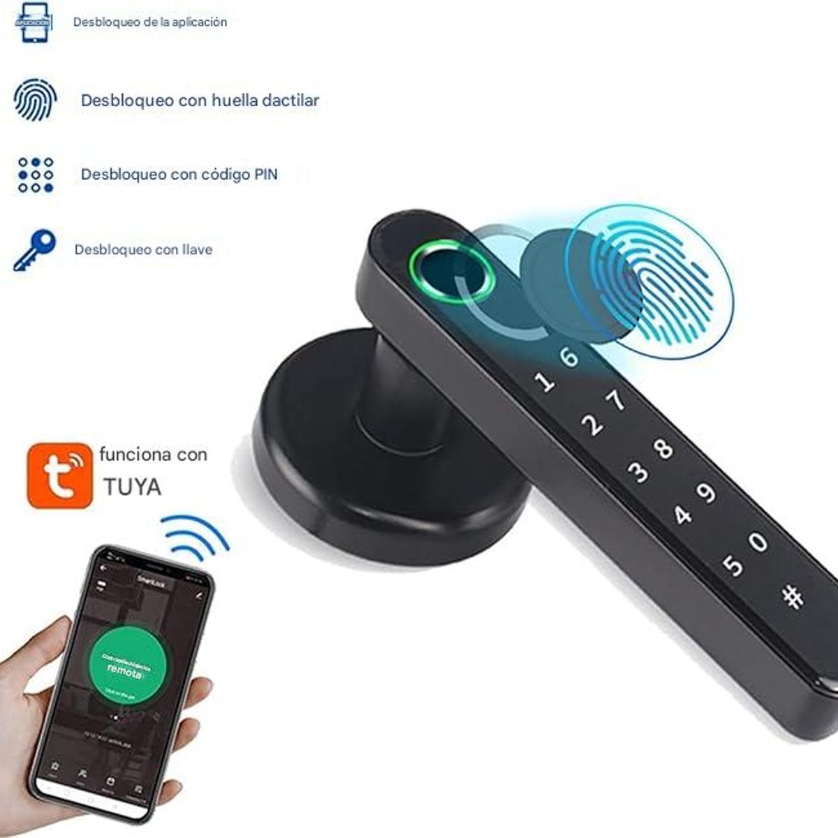 GENERICO - Cerradura Smart Inteligente Manija F504 + Asesoría Instalación