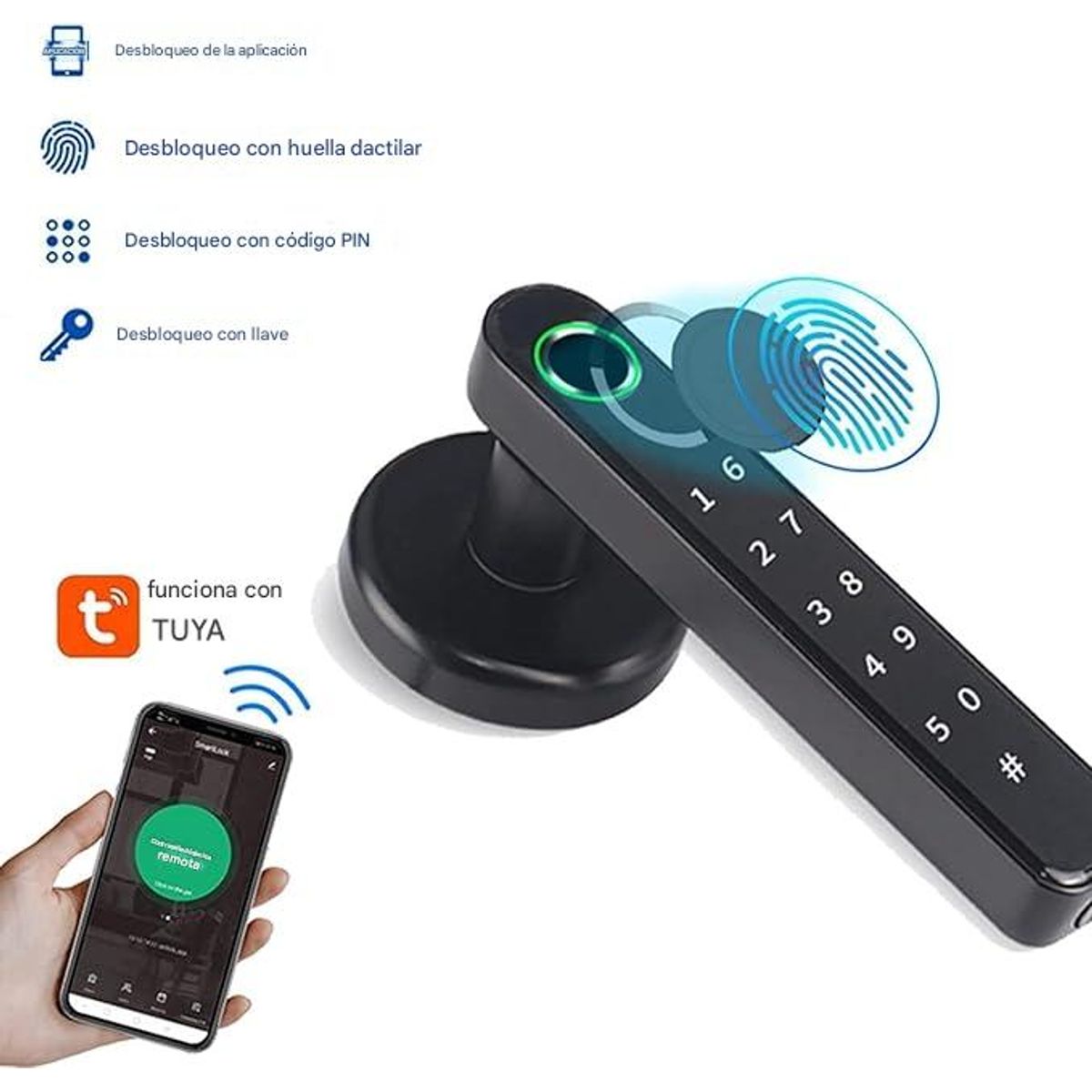 GENERICO - Cerradura Smart Inteligente Manija F504 + Asesoría Instalación