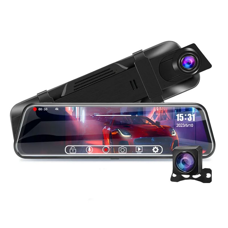 NEO DIGITAL - Cámara de trablero para carro DVR doble lente 9.6 pulgadas L1056