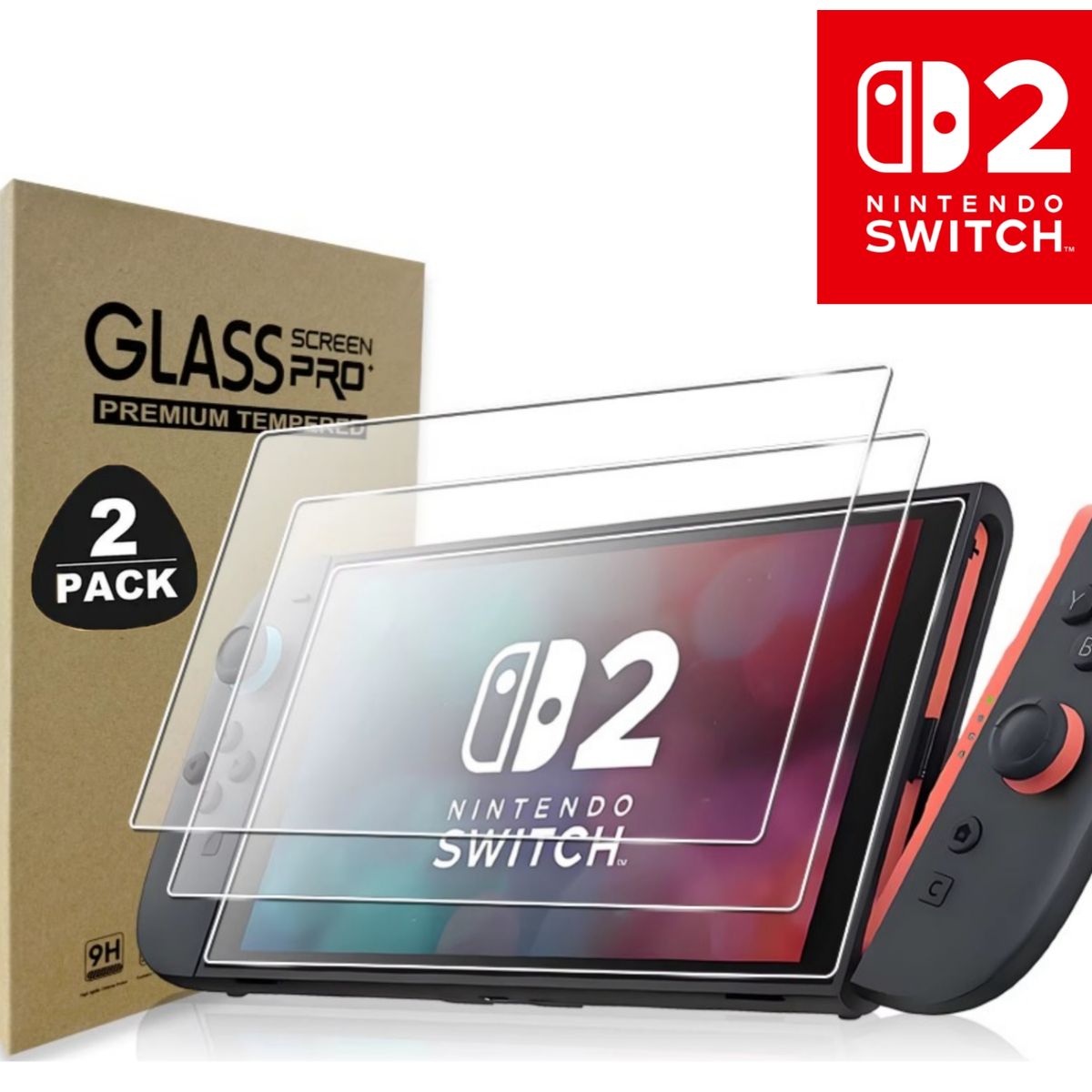 GENERICO - Pack 2 und Mica de Vidrio para Nintendo Switch 2 Protección total