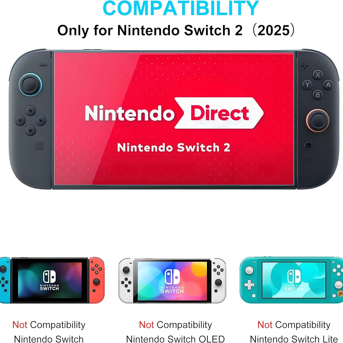 GENERICO - Pack 2 und Mica de Vidrio para Nintendo Switch 2 Protección total