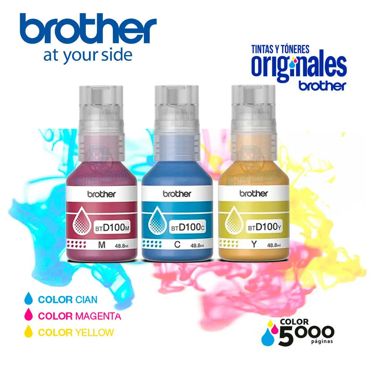 BROTHER - TRIPACK DE TINTAS BROTHER BTD100CL 3PK COLORES