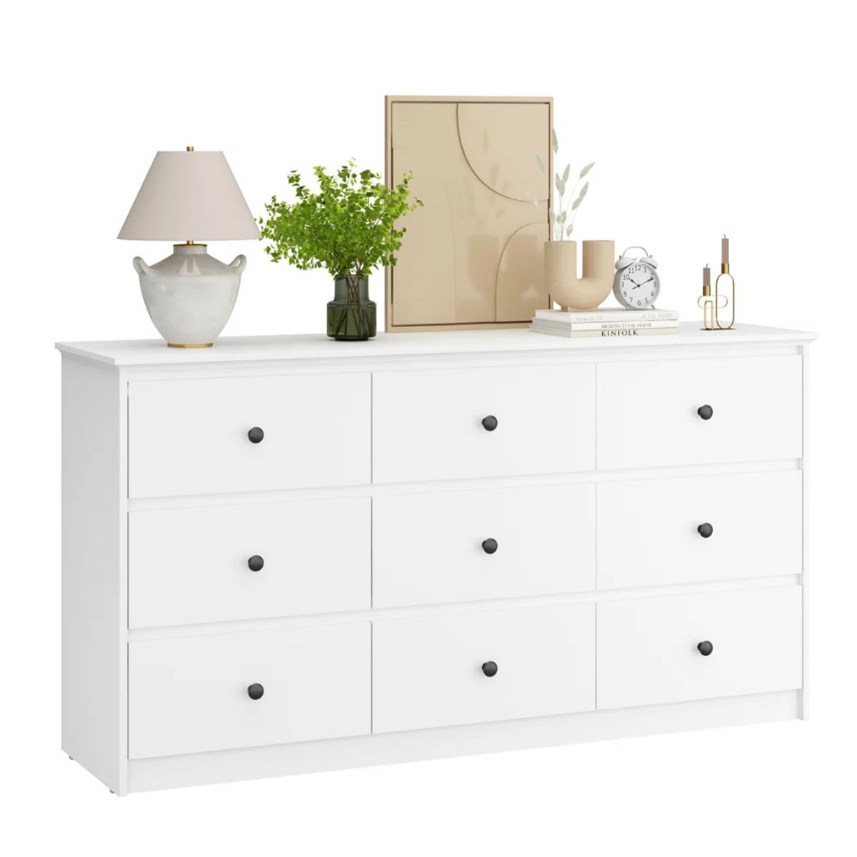 GENERICO - Comoda Premiun Cerelia 9 cajones Blanco Muebles Gaudi