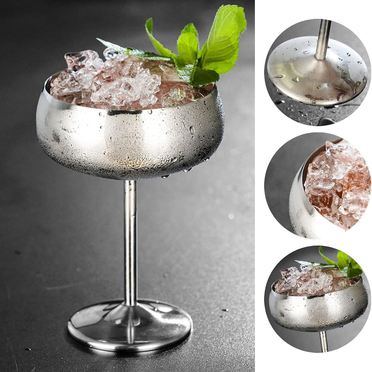 GENERICO - Copa de Champán  en  acero Inoxidable  450 ml