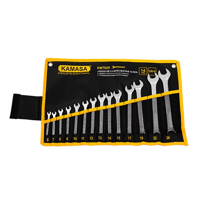 KAMASA - Juego de Llaves Mixta Kamasa 14 Pcs 6-24Mm Cr-V KM7629