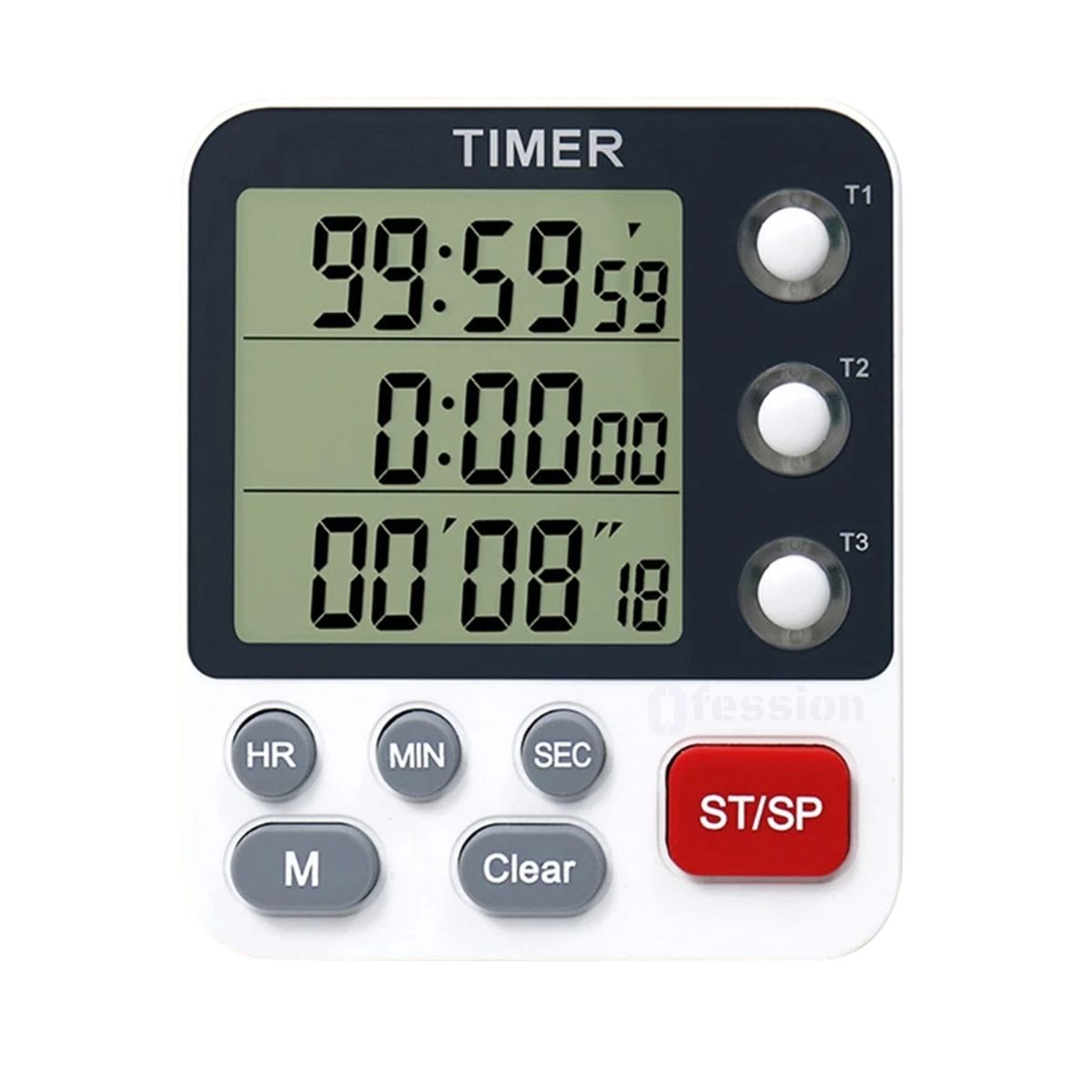 GENERICO - Temporizador digital con 3 canales volumen ajustable Soporte Retráctil