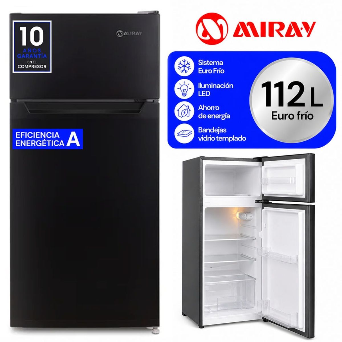 MIRAY - Refrigeradora Miray RM-114H Euro Frío 112 L