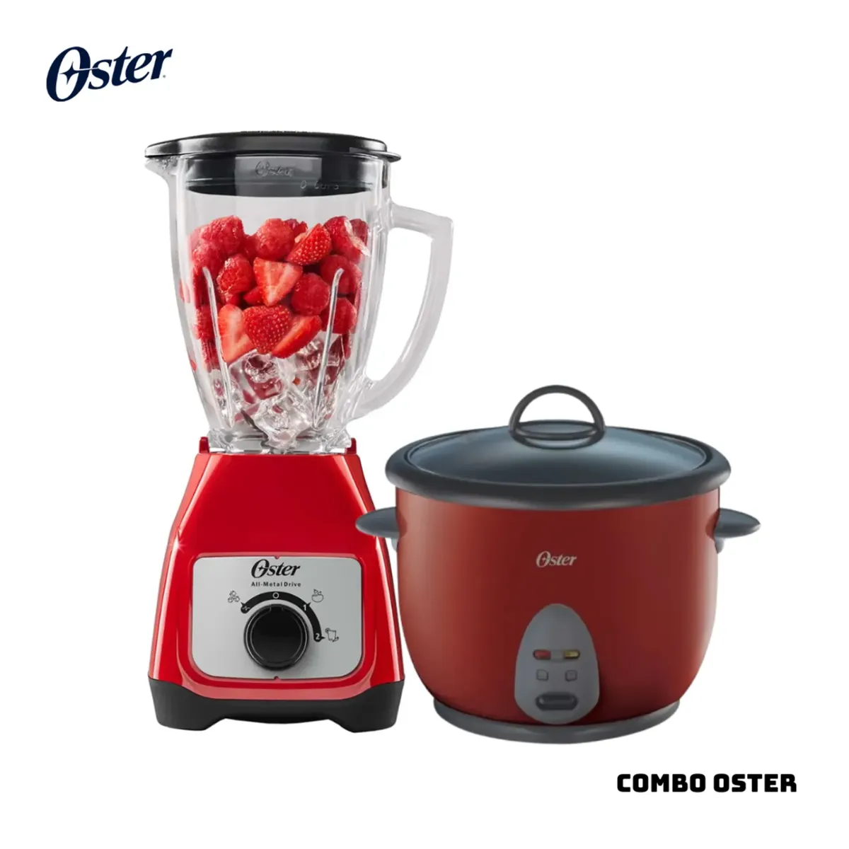 OSTER - COMBO  OLLA  ARROCERA + LICUADORA OSTER - ROJO