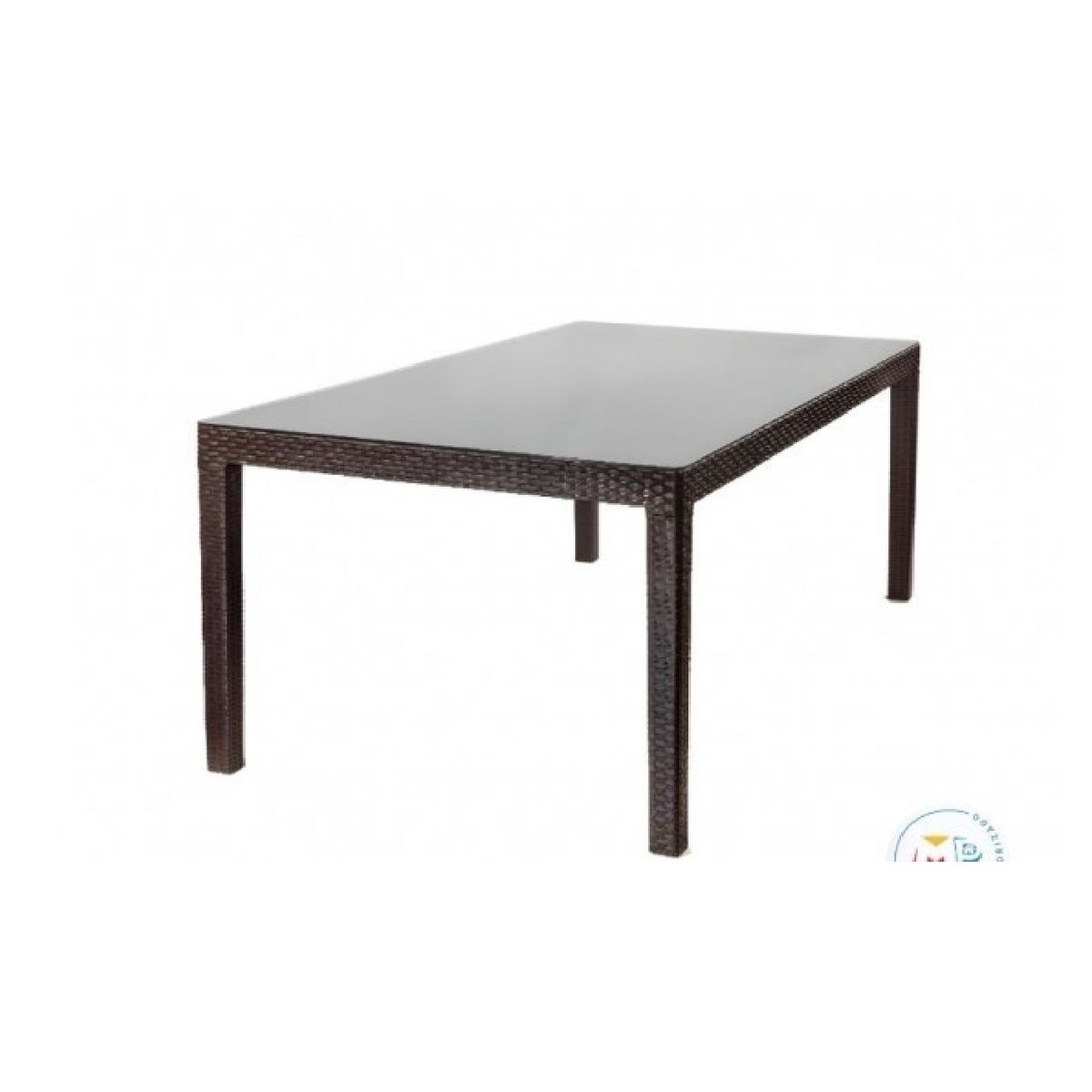 TU MESITA - Mesa Clásica estilo Ratán Amanda color Marrón Vidrio Templado TU MESITA