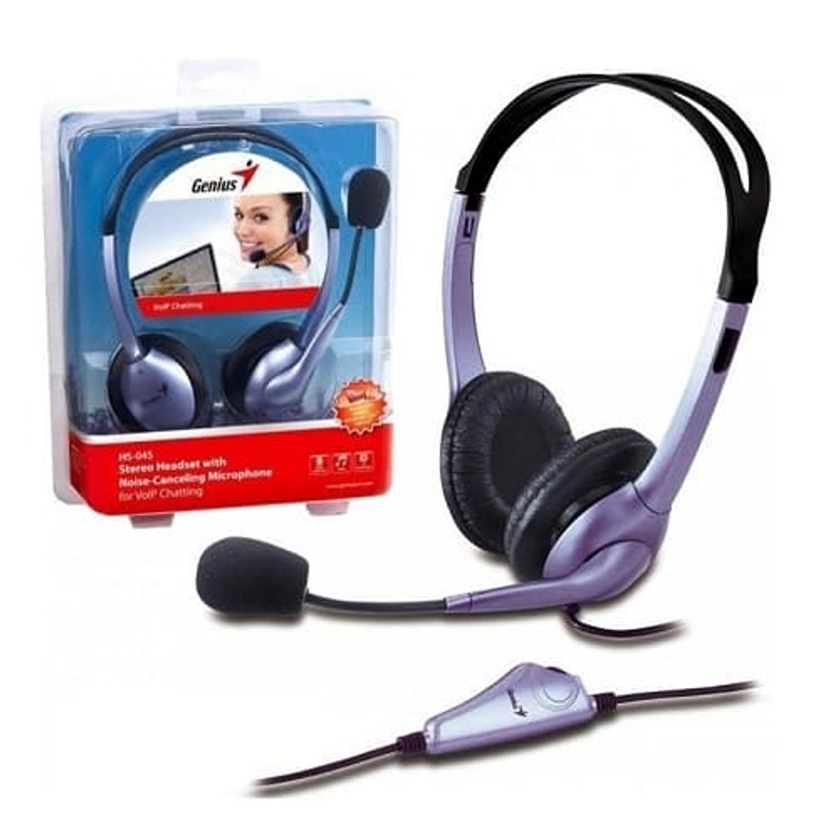 GENIUS - Audífonos con micrófono Genius HS-04S azul para PC