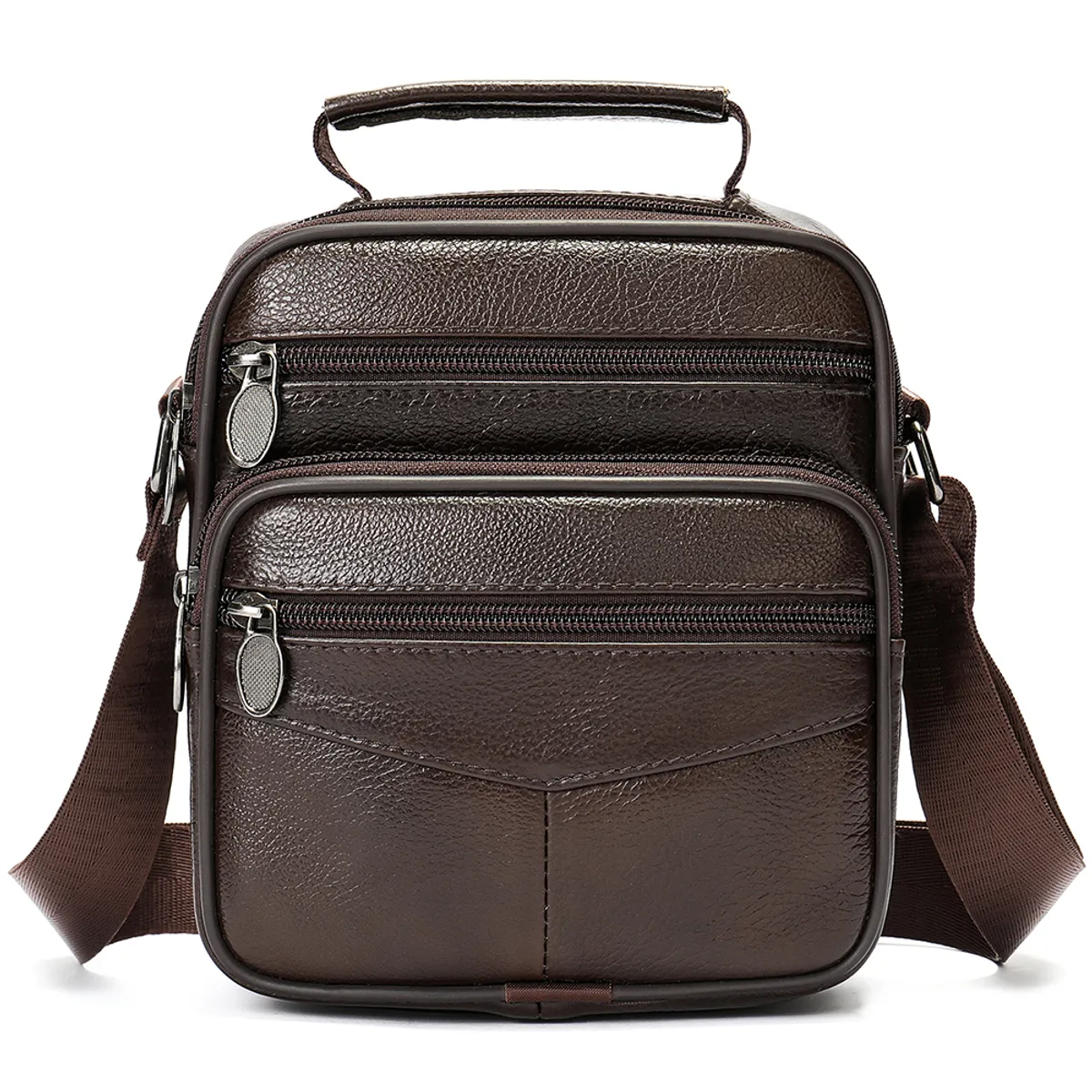 GENERICO - Práctico morral de cuero vacuno 6107