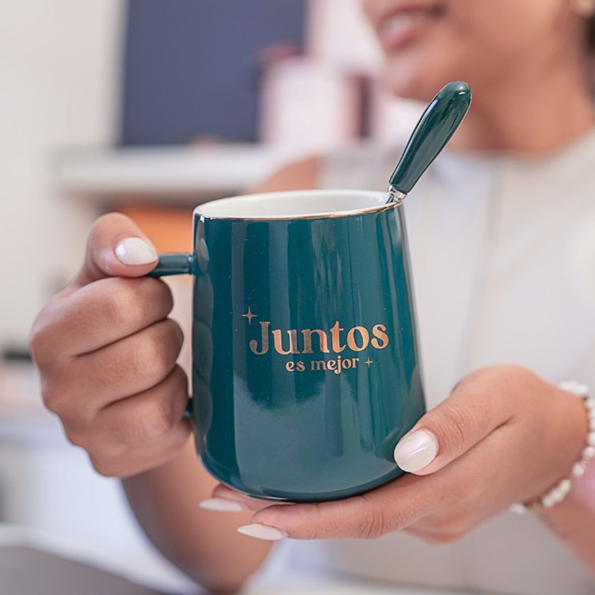 MAGIA PE - Taza Verde  Juntos es Mejor -Magiape