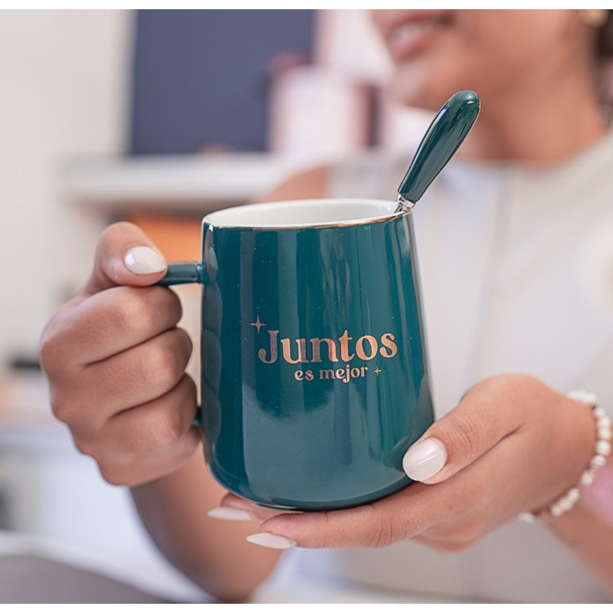 MAGIA PE - Taza Verde  Juntos es Mejor -Magiape