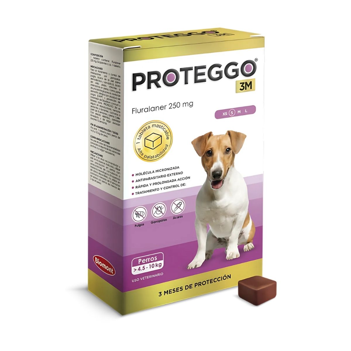 PROTEGGO - Proteggo 3M de 4,5 a 10 Kg X1 Tableta Antipulgas Para Perro