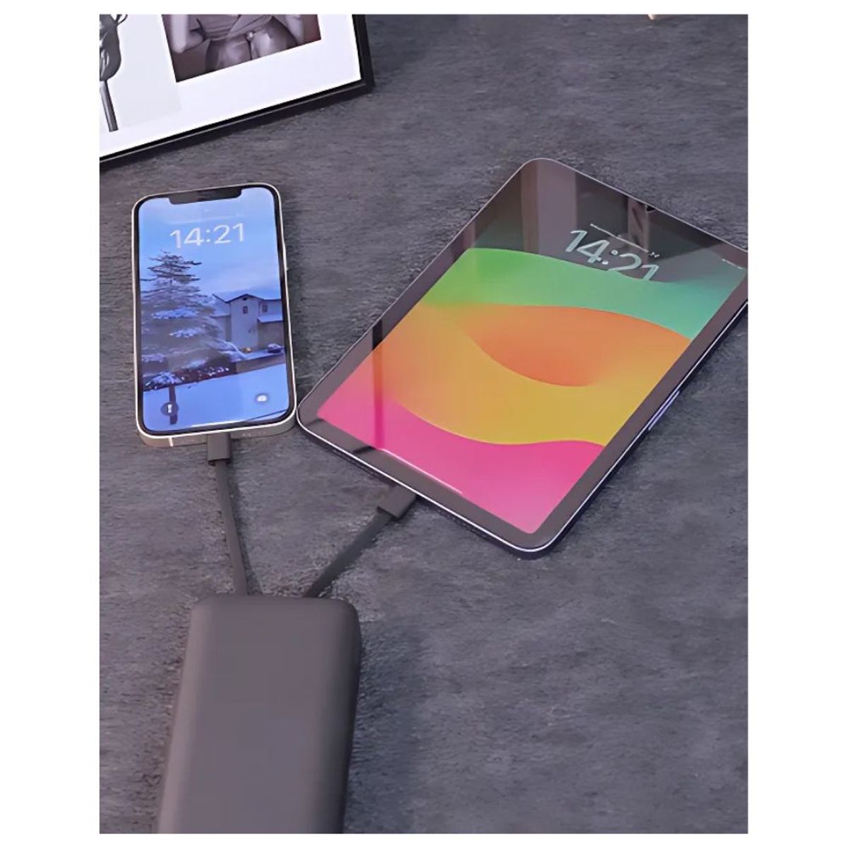 CAFINI - Power Bank Batería Portátil 20000mah Con 4 Cables