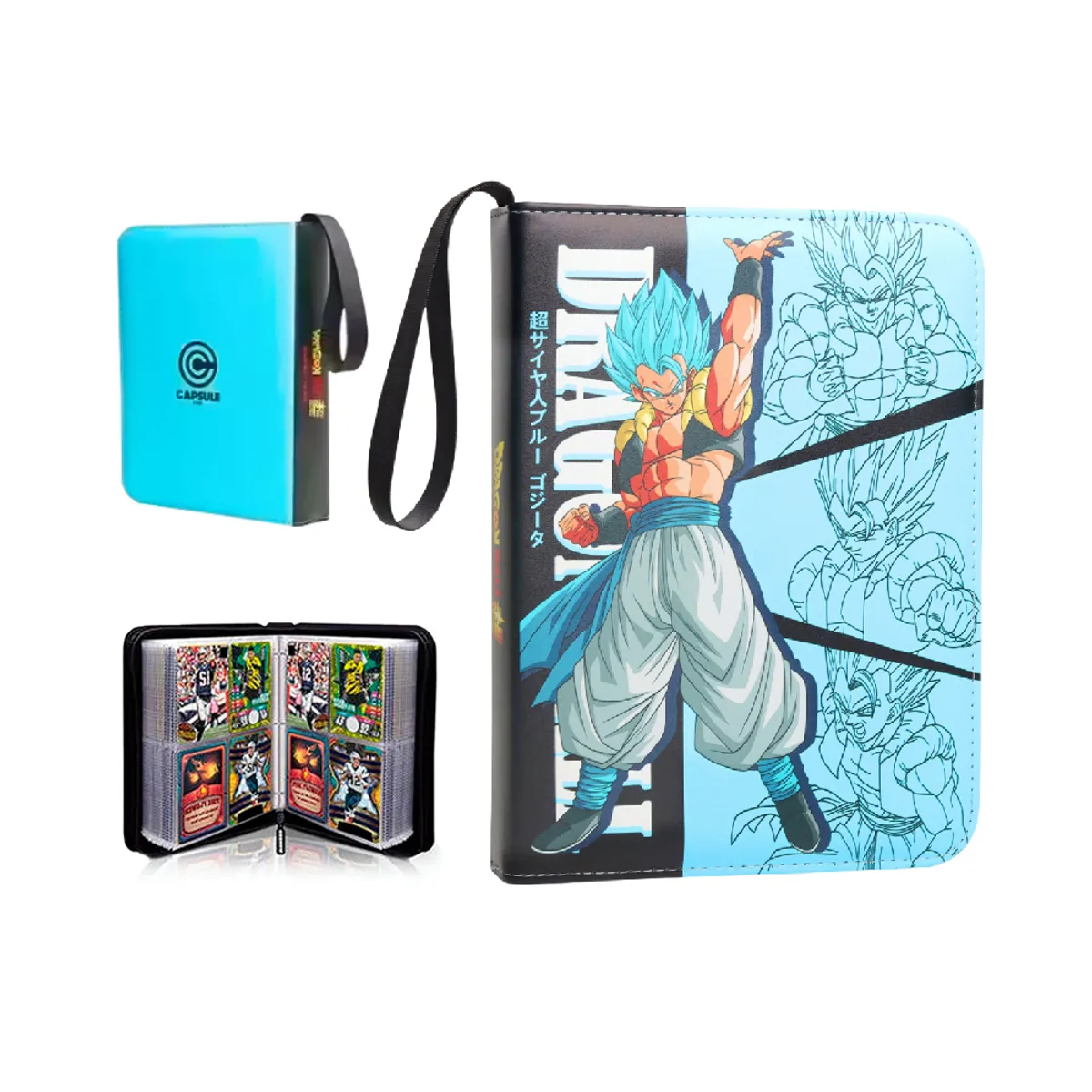 GENERICO - Dragon Ball Folder 4 Pocket 400 Cartas Gogeta Blue