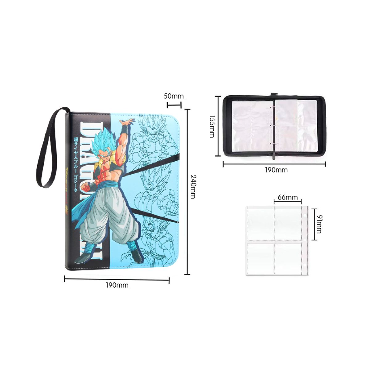 GENERICO - Dragon Ball Folder 4 Pocket 400 Cartas Gogeta Blue