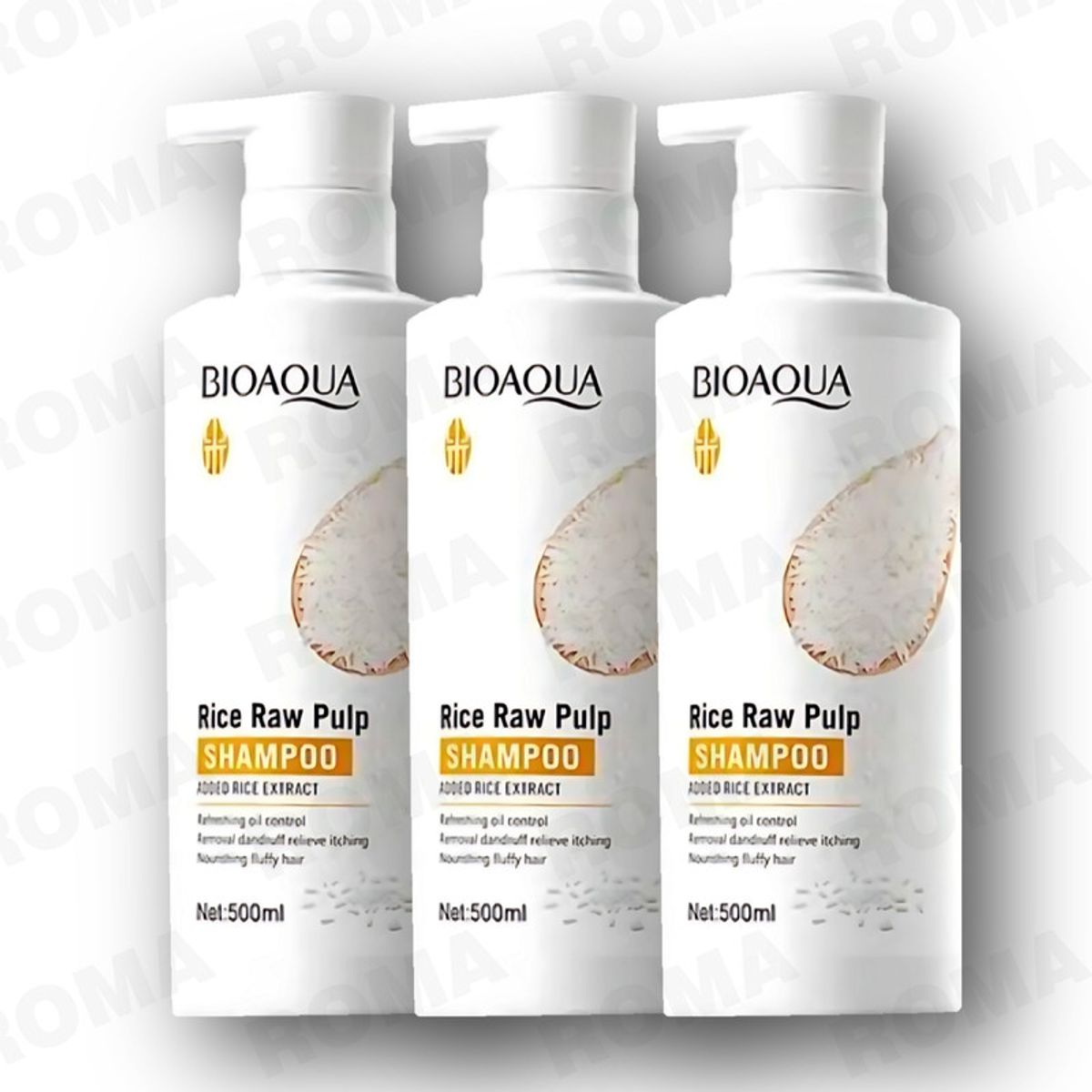 BIOAQUA - PACK 3 SHAMPOO DE ARROZ BIOAQUA 1500ML