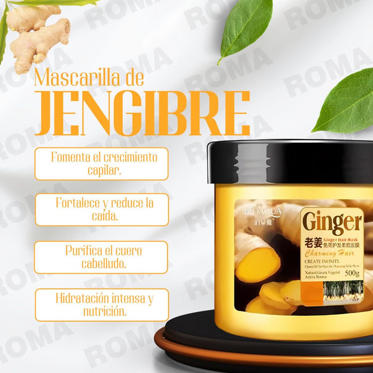 BIOAQUA - MASCARILLA DE JENGIBRE PARA EL CABELLO BIOAQUA 500G