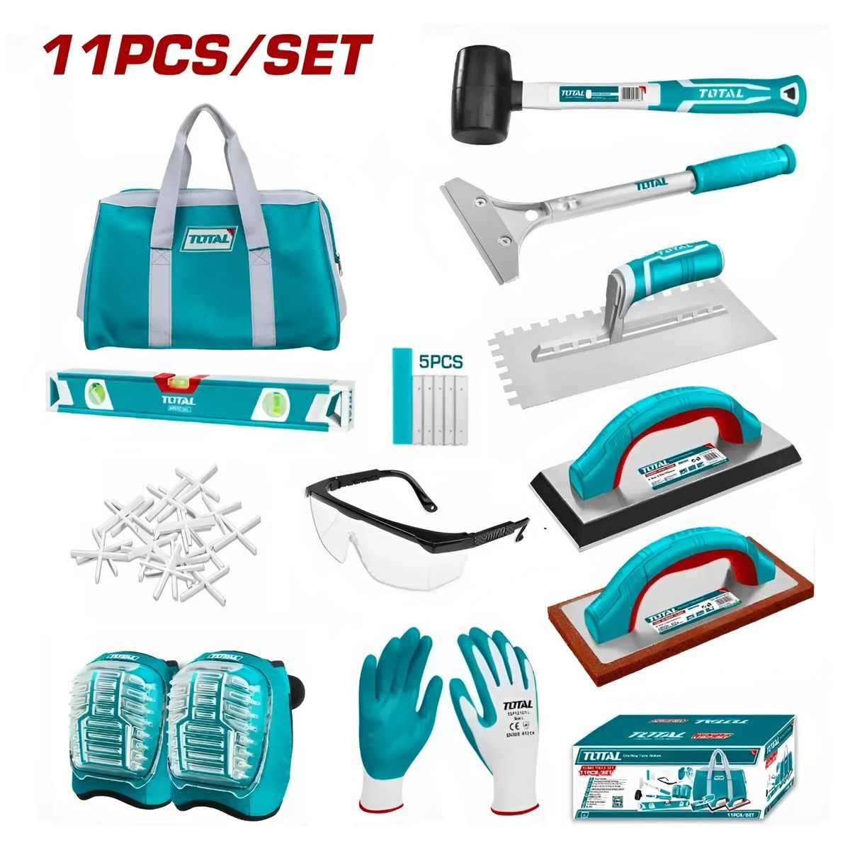 TOTAL TOOLS - Set De Herramientas Para Cerámica 11 Piezas Total - THKTTS1106